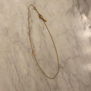 J crew monogram gold necklace letter ‘R’